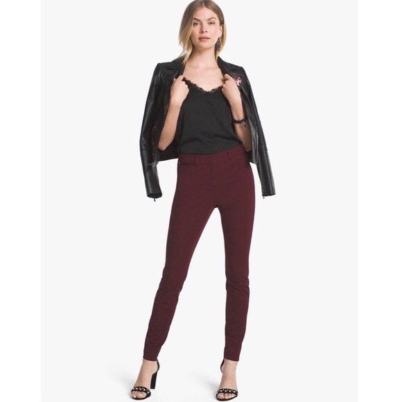 J Crew Plum/Burgundy Skinny Stretch Trousers - Picture 3 of 3